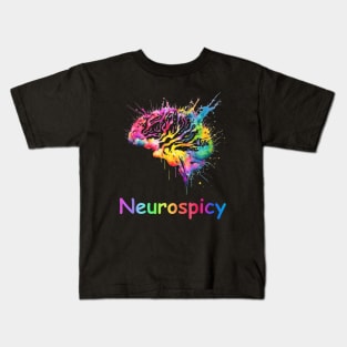 Neurospicy colorful brain Kids T-Shirt